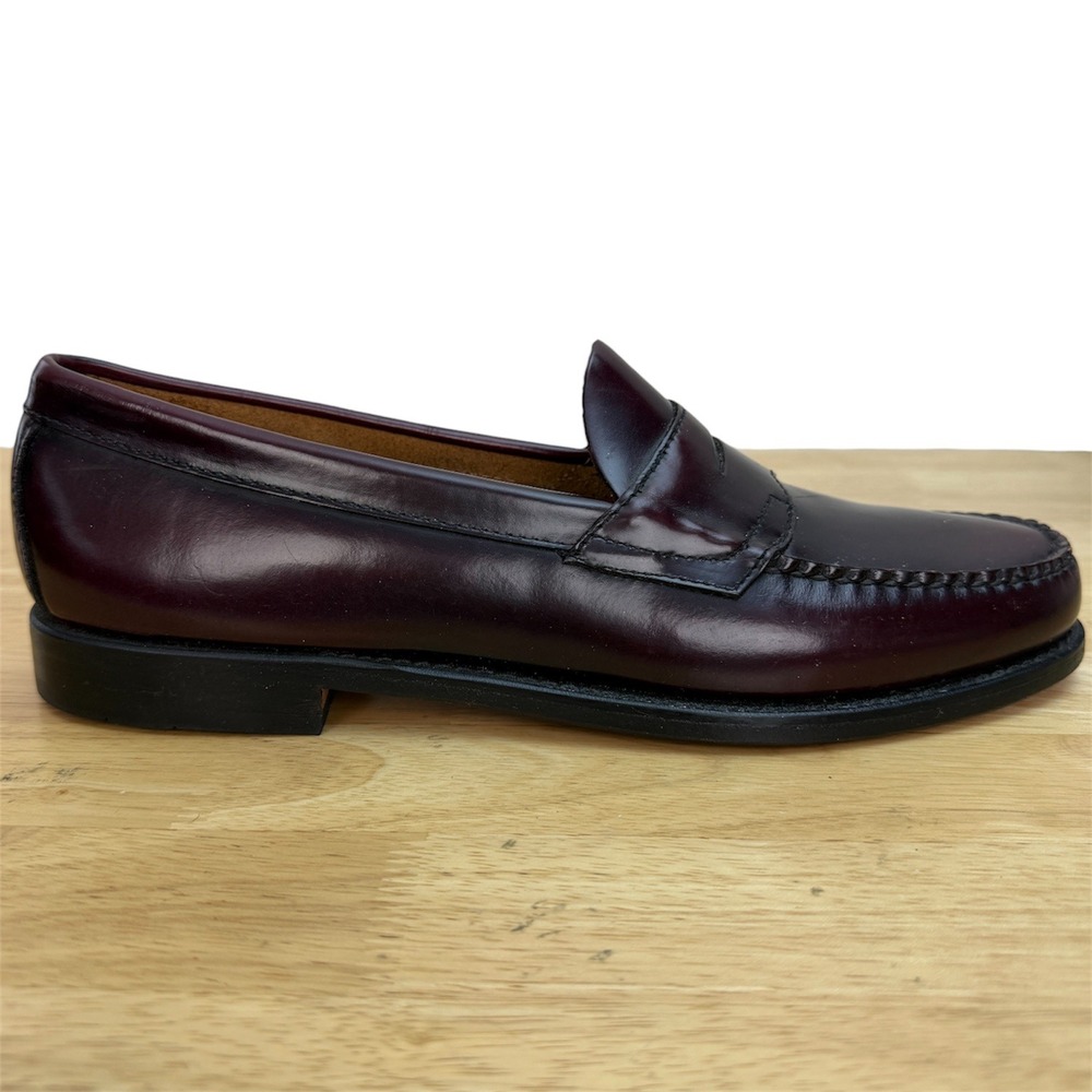 G.H. Bass Weejuns Penny Loafer Mens 9.5 Burgundy Leather Classic Slip On